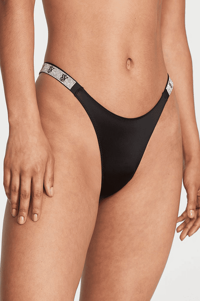 Трусики ЗІ СТРАЗАМИ БРАЗИЛІАНИ BLACK VS Victoria`s Secret