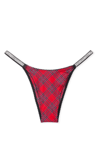 Трусики ЗІ СТРАЗАМИ БРАЗИЛІАНИ RED PLAID Victoria`s