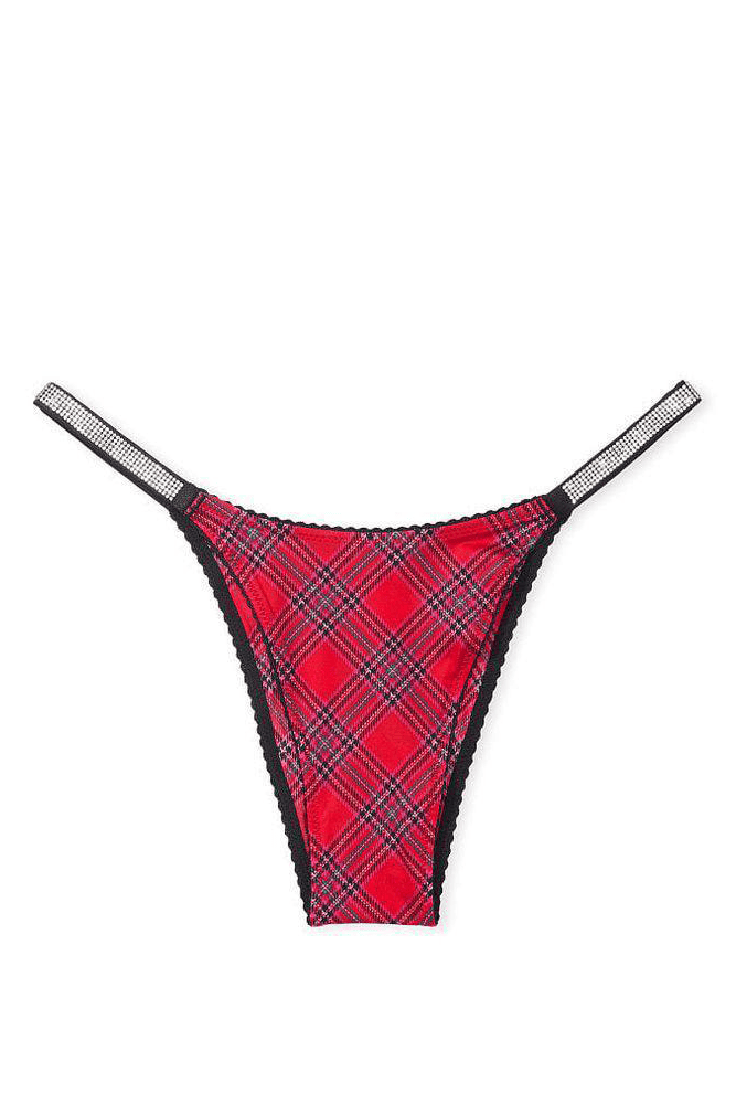 Трусики ЗІ СТРАЗАМИ БРАЗИЛІАНИ RED PLAID Victoria`s