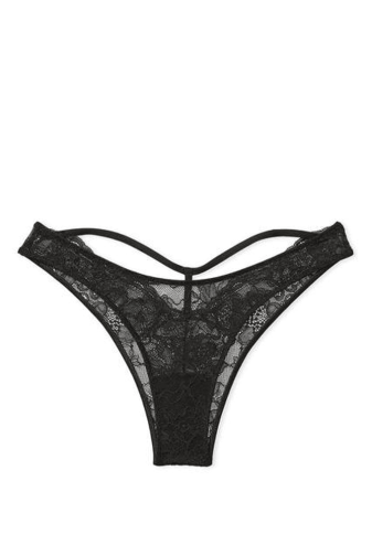 Трусики ЗІ СТРАЗАМИ БРАЗИЛІАНИ МЕРЕЖИВО BLACK BACK Victoria`s Secret