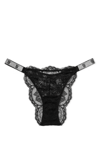 Трусики ЗІ СТРАЗАМИ БРАЗИЛІАНИ МЕРЕЖИВО BLACK VS Victoria`s Secret
