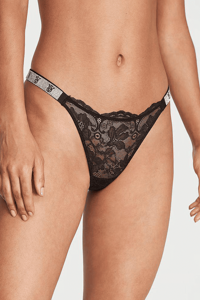 Трусики ЗІ СТРАЗАМИ БРАЗИЛІАНИ МЕРЕЖИВО BLACK VS Victoria`s Secret