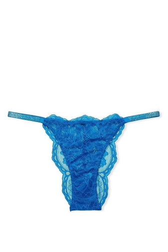 Трусики ЗІ СТРАЗАМИ БРАЗИЛІАНИ МЕРЕЖИВО BRIGHT BLUE Victoria`s