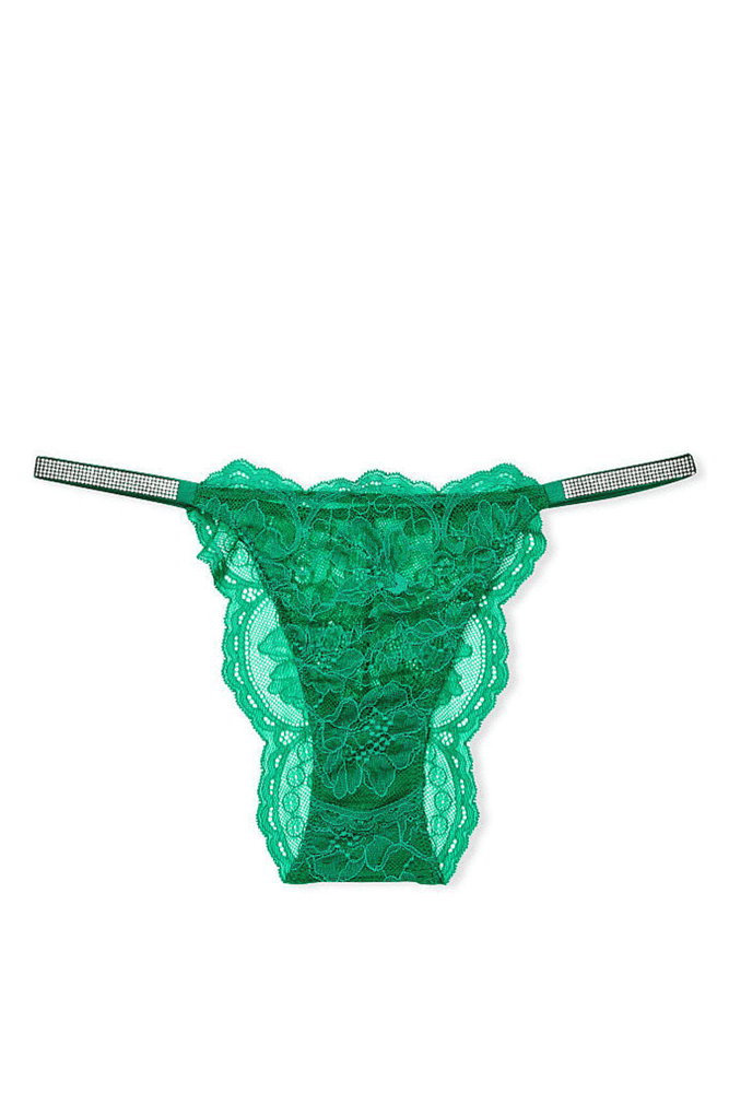 Трусики ЗІ СТРАЗАМИ БРАЗИЛІАНИ МЕРЕЖИВО GREEN EMBL Victoria`s Secret