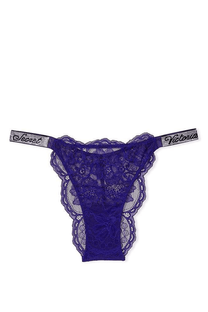 Трусики ЗІ СТРАЗАМИ БРАЗИЛІАНИ МЕРЕЖИВО NEW VIOLET Victoria`s Secret