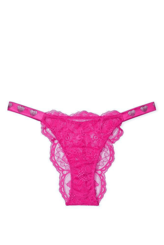 Трусики ЗІ СТРАЗАМИ БРАЗИЛІАНИ МЕРЕЖИВО PINK HEART Victoria`s Secret