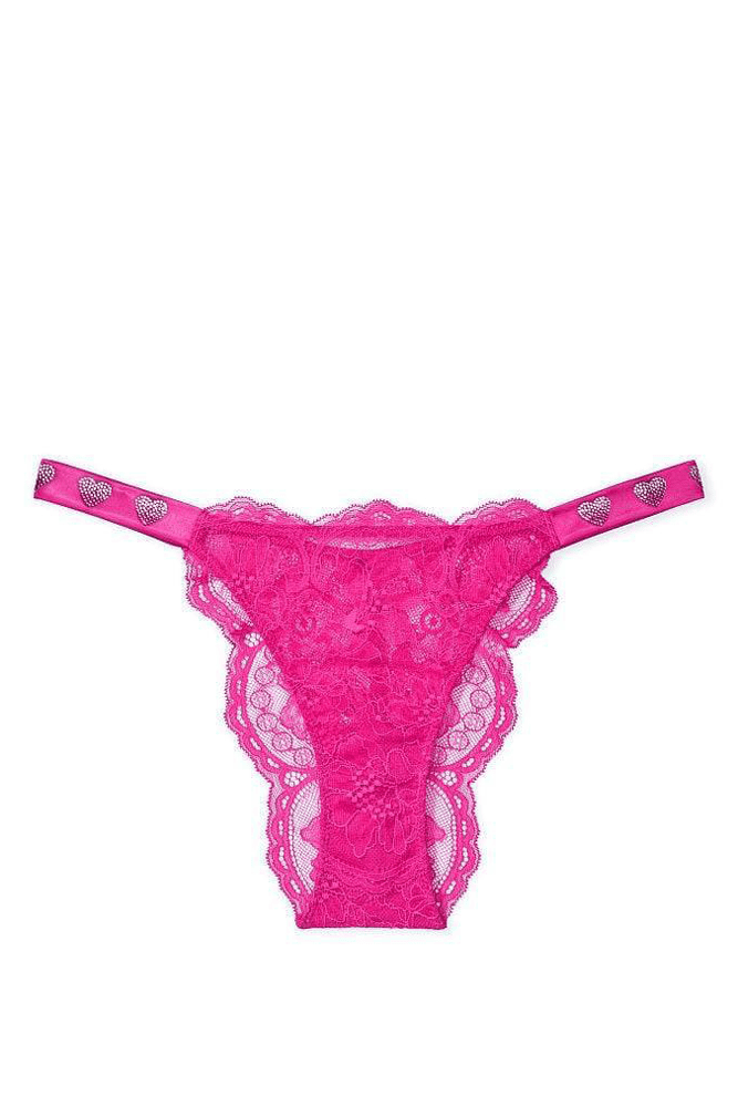 Трусики ЗІ СТРАЗАМИ БРАЗИЛІАНИ МЕРЕЖИВО PINK HEART Victoria`s Secret