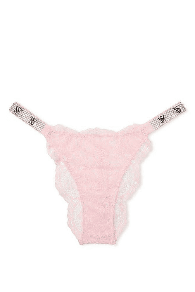 Трусики ЗІ СТРАЗАМИ БРАЗИЛІАНИ МЕРЕЖИВО PUREST PINK Victoria`s Secret