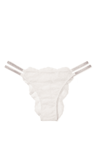 Трусики ЗІ СТРАЗАМИ БРАЗИЛІАНИ МЕРЕЖИВО WHITE CROSS Victoria`s Secret