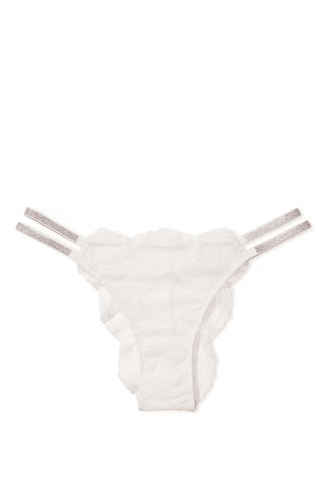 Трусики ЗІ СТРАЗАМИ БРАЗИЛІАНИ МЕРЕЖИВО WHITE CROSS Victoria`s Secret