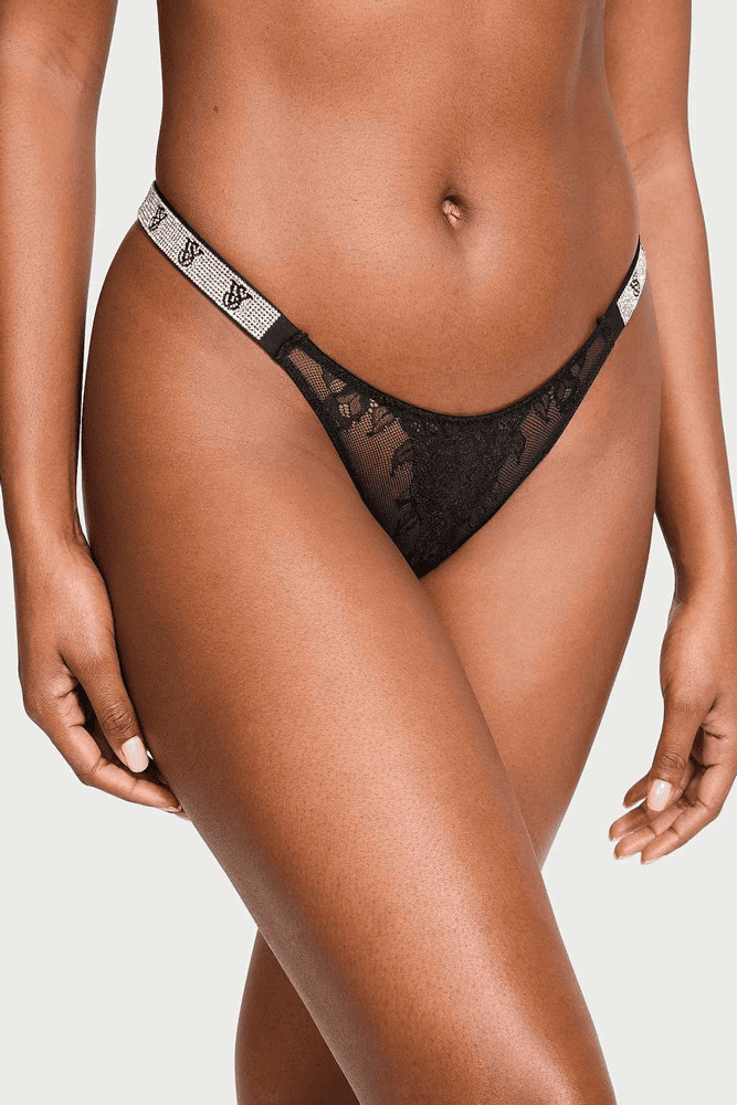 Трусики ЗІ СТРАЗАМИ З ДОСТУПОМ BLACK VS Victoria`s Secret