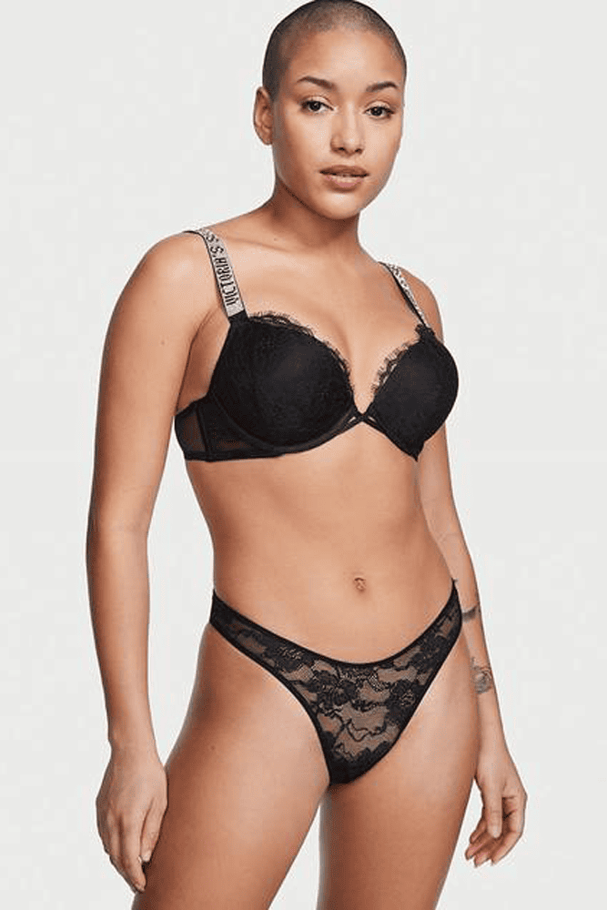 Трусики ЗІ СТРАЗАМИ СТРІНГИ BLACK BACK Victoria`s Secret
