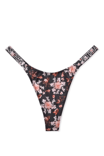 Трусики ЗІ СТРАЗАМИ СТРІНГИ BLACK FLOWER Victoria`s Secret