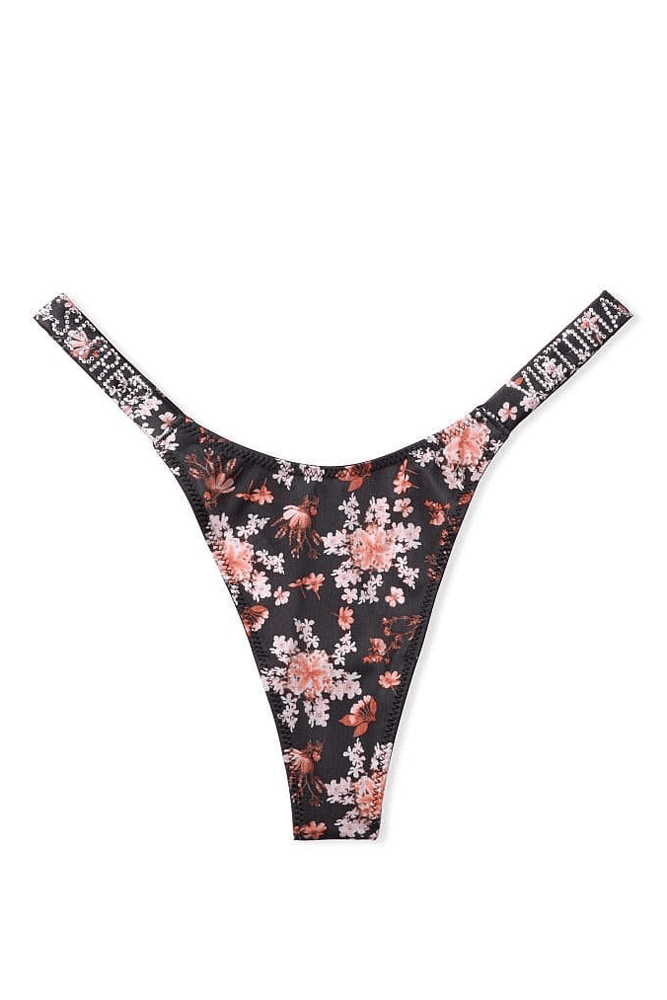 Трусики ЗІ СТРАЗАМИ СТРІНГИ BLACK FLOWER Victoria`s Secret