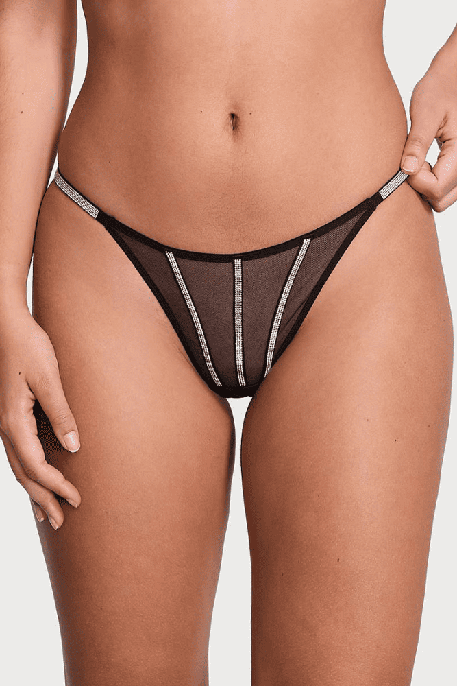Трусики ЗІ СТРАЗАМИ СТРІНГИ BLACK LINES Victoria`s Secret