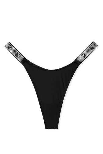 Трусики ЗІ СТРАЗАМИ СТРІНГИ BLACK VS Victoria`s Secret