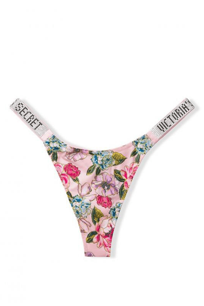 Трусики ЗІ СТРАЗАМИ СТРІНГИ PINK FLORAL Victoria`s