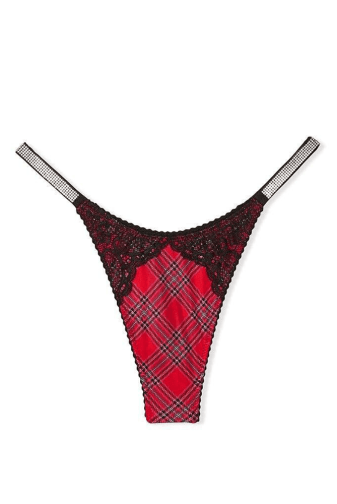 Трусики ЗІ СТРАЗАМИ СТРІНГИ RED PLAID Victoria`s