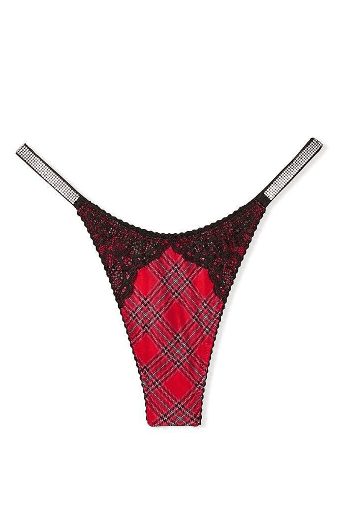 Трусики ЗІ СТРАЗАМИ СТРІНГИ RED PLAID Victoria`s