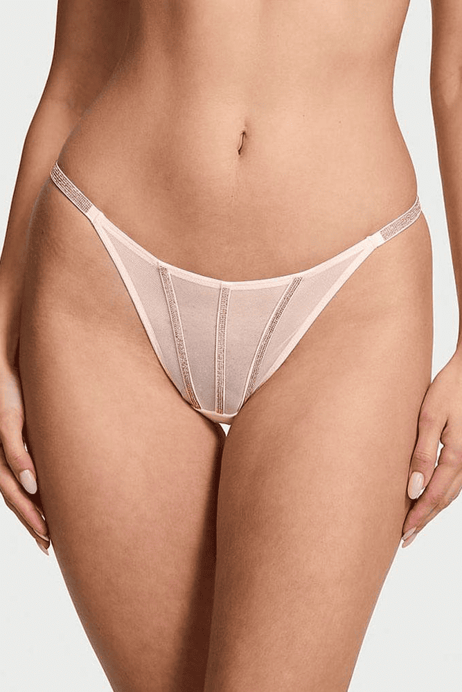 Трусики ЗІ СТРАЗАМИ СТРІНГИ МЕРЕЖИВО PINK