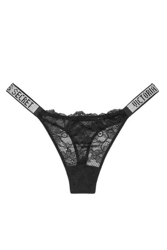Трусики ЗІ СТРАЗАМИ СТРІНГИ МЕРЕЖИВО BLACK Victoria`s