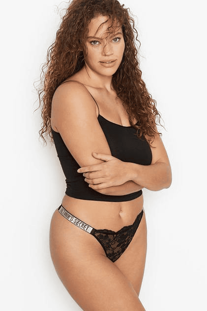 Трусики ЗІ СТРАЗАМИ СТРІНГИ МЕРЕЖИВО BLACK Victoria`s