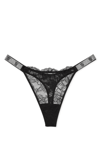 Трусики ЗІ СТРАЗАМИ СТРІНГИ МЕРЕЖИВО BLACK VS Victoria`s Secret
