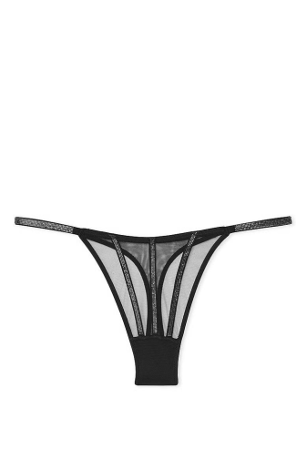 Трусики ЗІ СТРАЗАМИ СТРІНГИ МЕРЕЖИВО DARK BLACK
