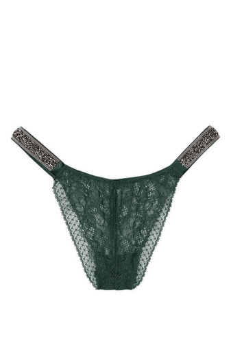 Трусики ЗІ СТРАЗАМИ СТРІНГИ МЕРЕЖИВО EMERALD EMBL Victoria`s Secret