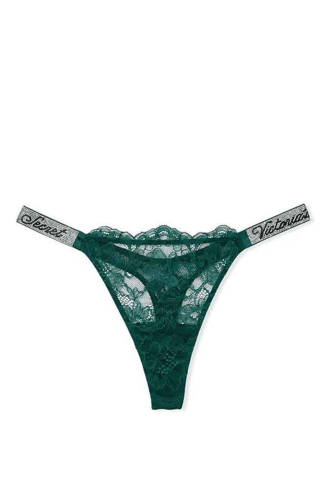 Трусики ЗІ СТРАЗАМИ СТРІНГИ МЕРЕЖИВО EMERALD Victoria`s Secret