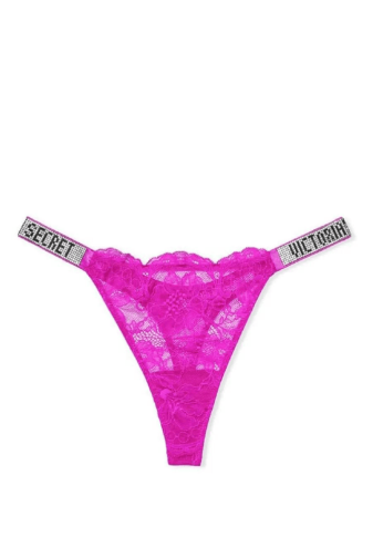 Трусики ЗІ СТРАЗАМИ СТРІНГИ МЕРЕЖИВО FUCHSIA Victoria`s Secret