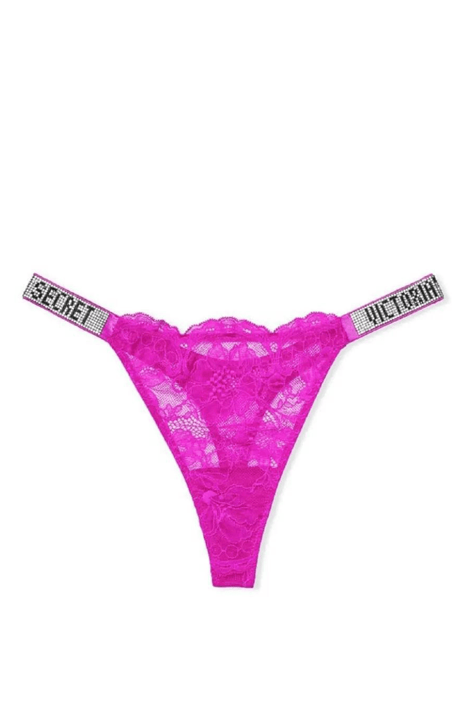 Трусики ЗІ СТРАЗАМИ СТРІНГИ МЕРЕЖИВО FUCHSIA Victoria`s Secret