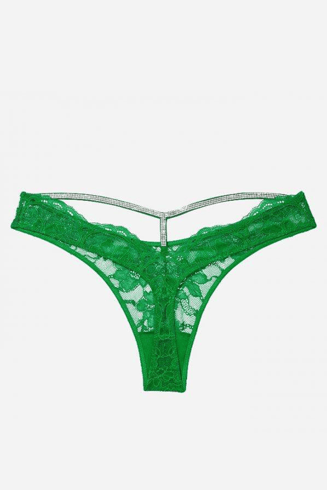 Трусики ЗІ СТРАЗАМИ СТРІНГИ МЕРЕЖИВО GRASS BACK Victoria`s Secret