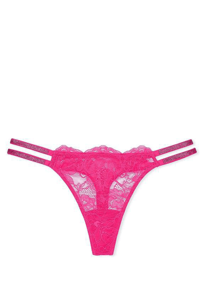 Трусики ЗІ СТРАЗАМИ СТРІНГИ МЕРЕЖИВО PINK DOUBLE Victoria`s Secret