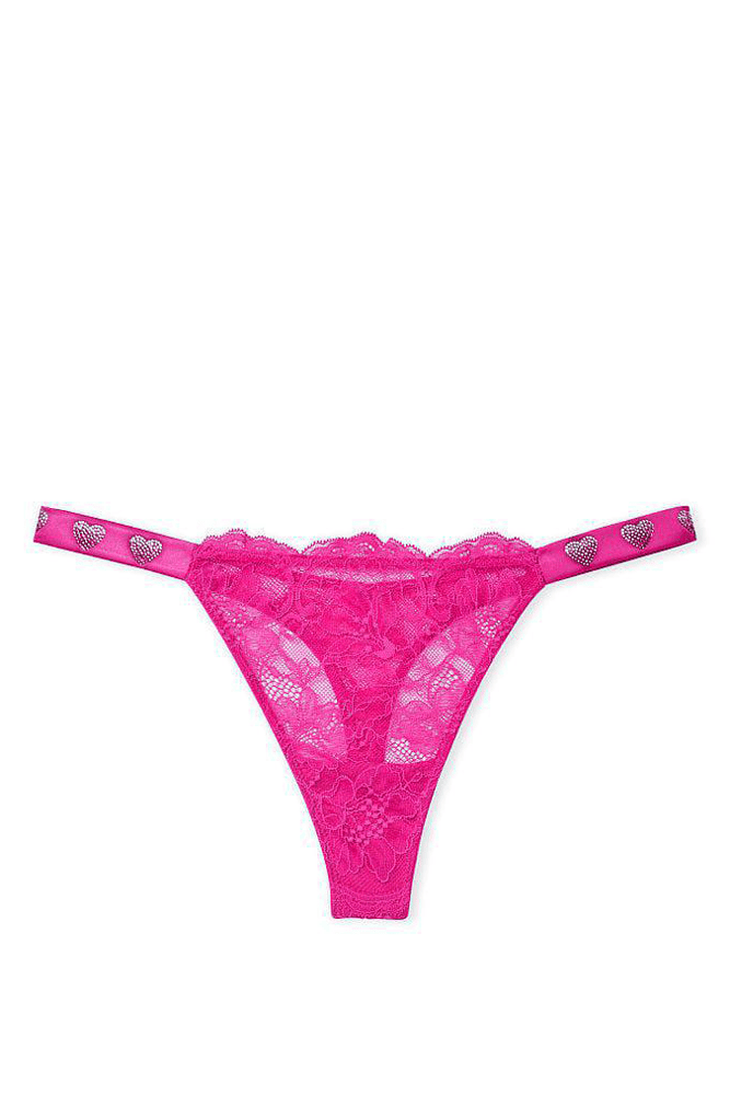 Трусики ЗІ СТРАЗАМИ СТРІНГИ МЕРЕЖИВО PINK HEART Victoria`s Secret