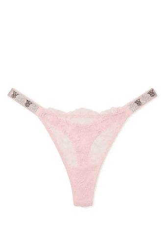 Трусики ЗІ СТРАЗАМИ СТРІНГИ МЕРЕЖИВО PINK VS Victoria`s Secret