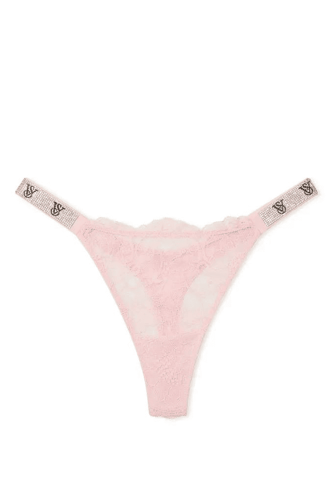 Трусики ЗІ СТРАЗАМИ СТРІНГИ МЕРЕЖИВО PINK VS Victoria`s Secret