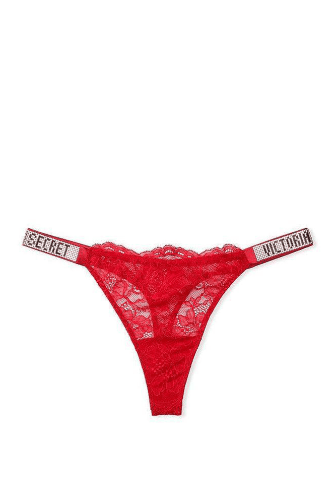Трусики ЗІ СТРАЗАМИ СТРІНГИ МЕРЕЖИВО RED Victoria`s