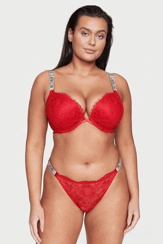 Трусики ЗІ СТРАЗАМИ СТРІНГИ МЕРЕЖИВО RED Victoria`s