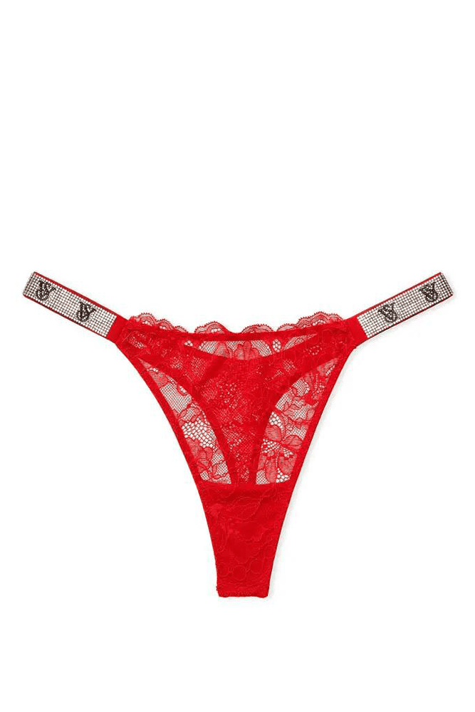 Трусики ЗІ СТРАЗАМИ СТРІНГИ МЕРЕЖИВО RED VS Victoria`s Secret