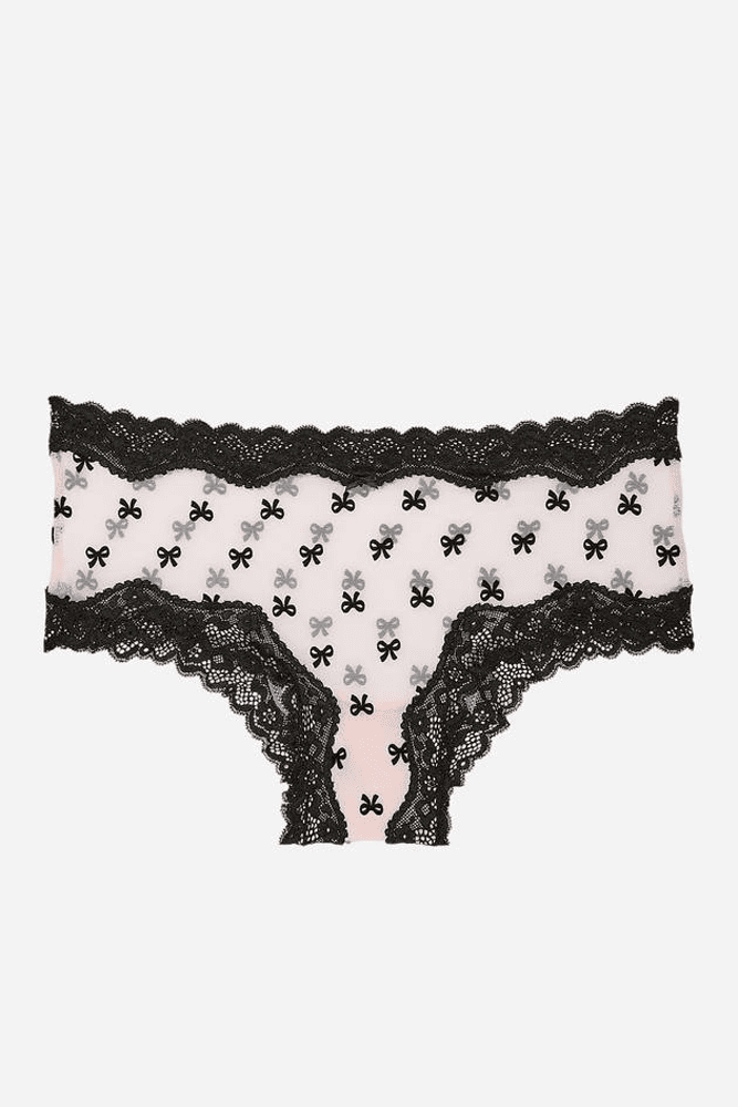 Трусики МЕРЕЖИВНІ ЛЮКС БРАЗИЛІАНИ BOW BLACK Victoria`s Secret
