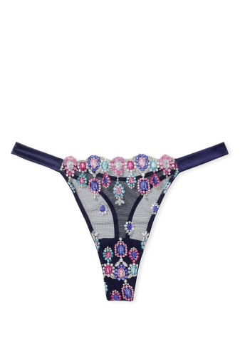 Трусики МЕРЕЖИВНІ ЛЮКС СТРІНГИ NAVY JEWELED Victoria`s Secret