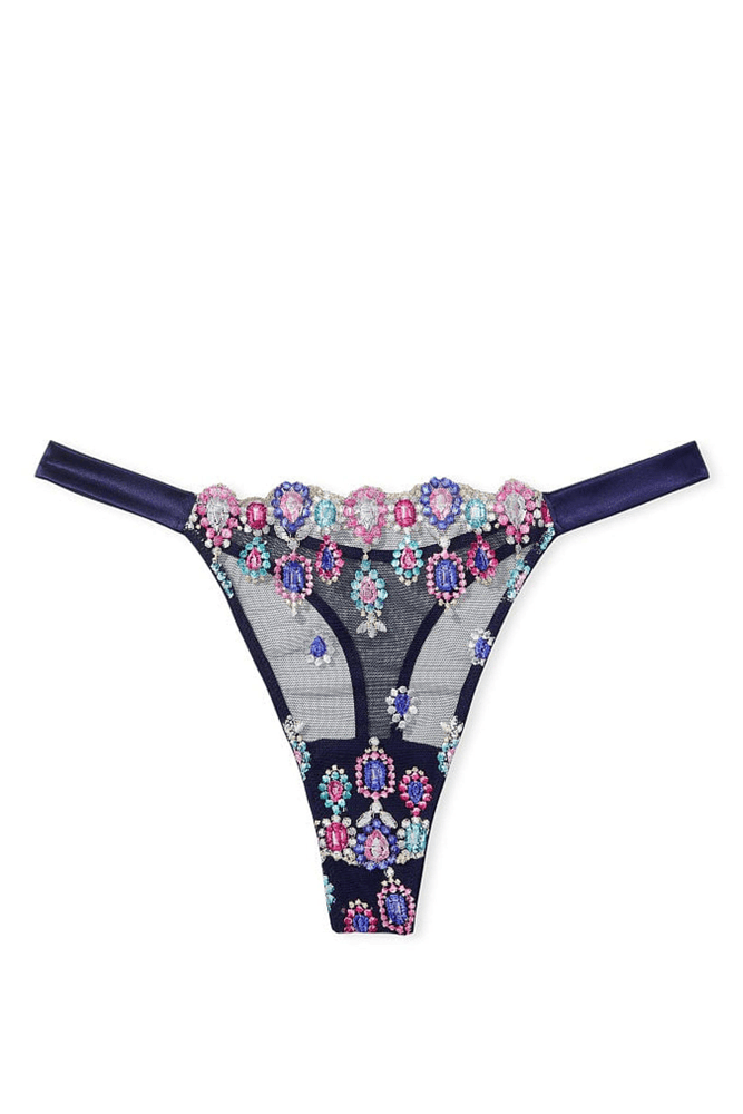 Трусики МЕРЕЖИВНІ ЛЮКС СТРІНГИ NAVY JEWELED Victoria`s Secret