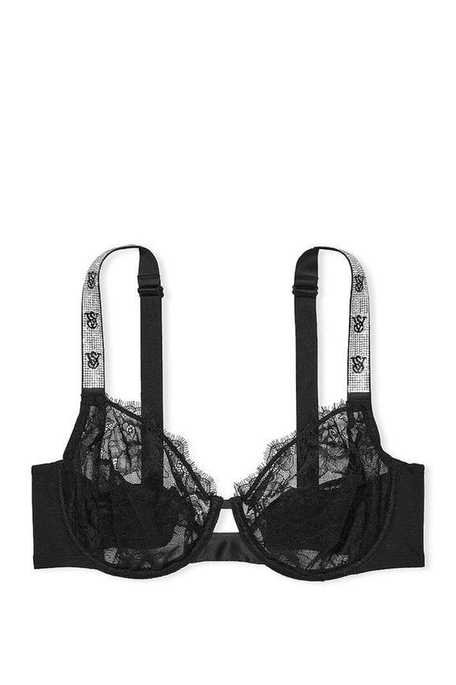 БЮСТГАЛЬТЕР ЗІ СТРАЗАМИ БЕЗ ПУШ-АП BLACK VS Victoria`s Secret