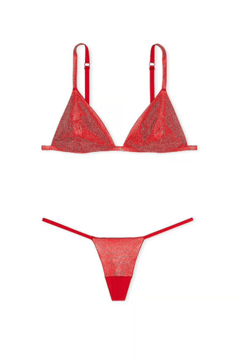БЮСТГАЛЬТЕР ЗІ СТРАЗАМИ БЕЗ ПУШ-АП RED EMBL SET Victoria`s Secret