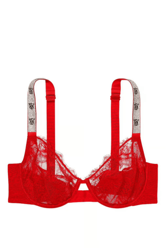 БЮСТГАЛЬТЕР ЗІ СТРАЗАМИ БЕЗ ПУШ-АП RED VS Victoria`s Secret