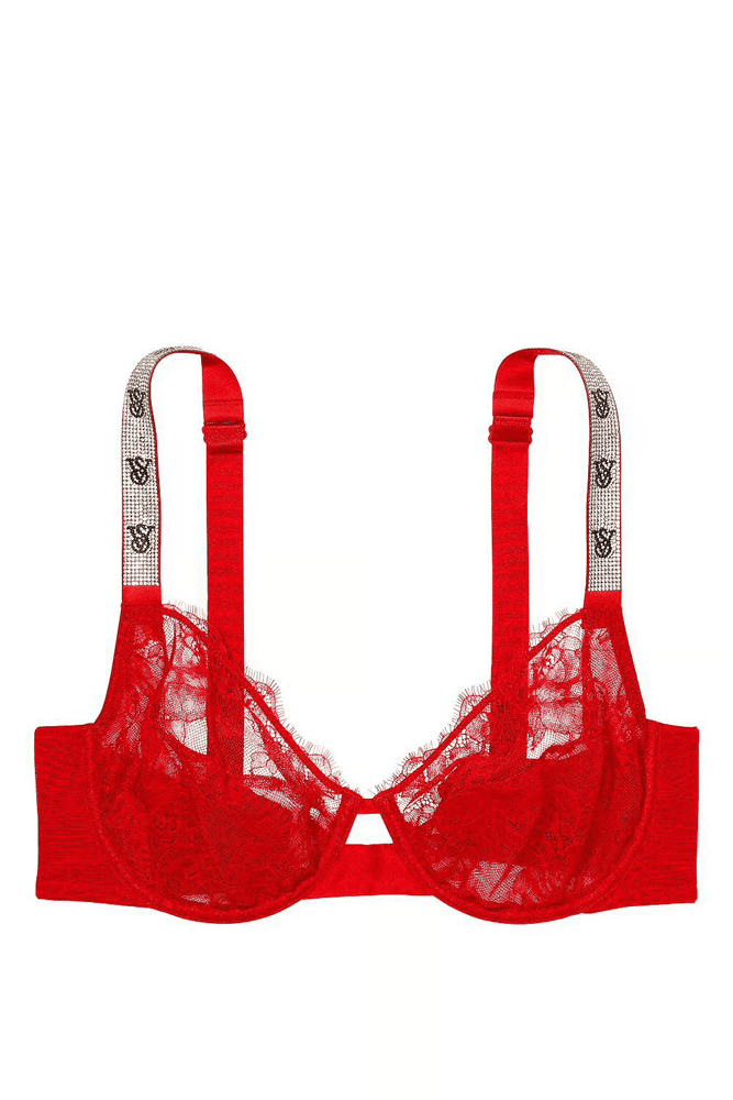 БЮСТГАЛЬТЕР ЗІ СТРАЗАМИ БЕЗ ПУШ-АП RED VS Victoria`s Secret