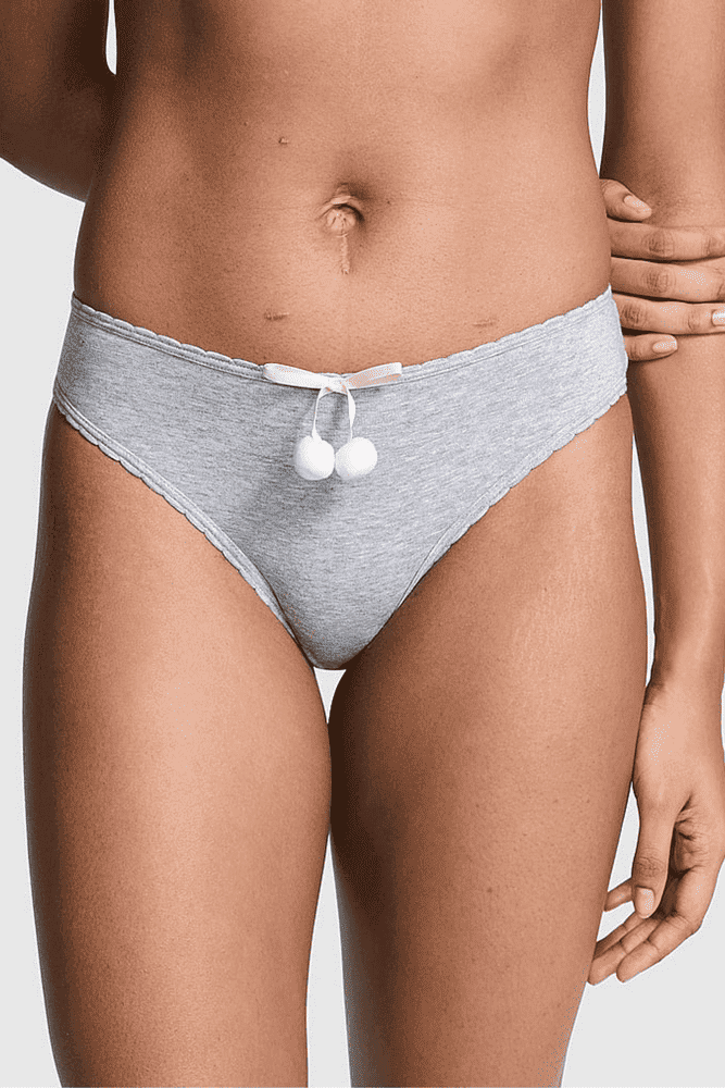 Трусики БАВОВНЯНІ БРАЗИЛІАНИ GREY POM Victoria`s Secret