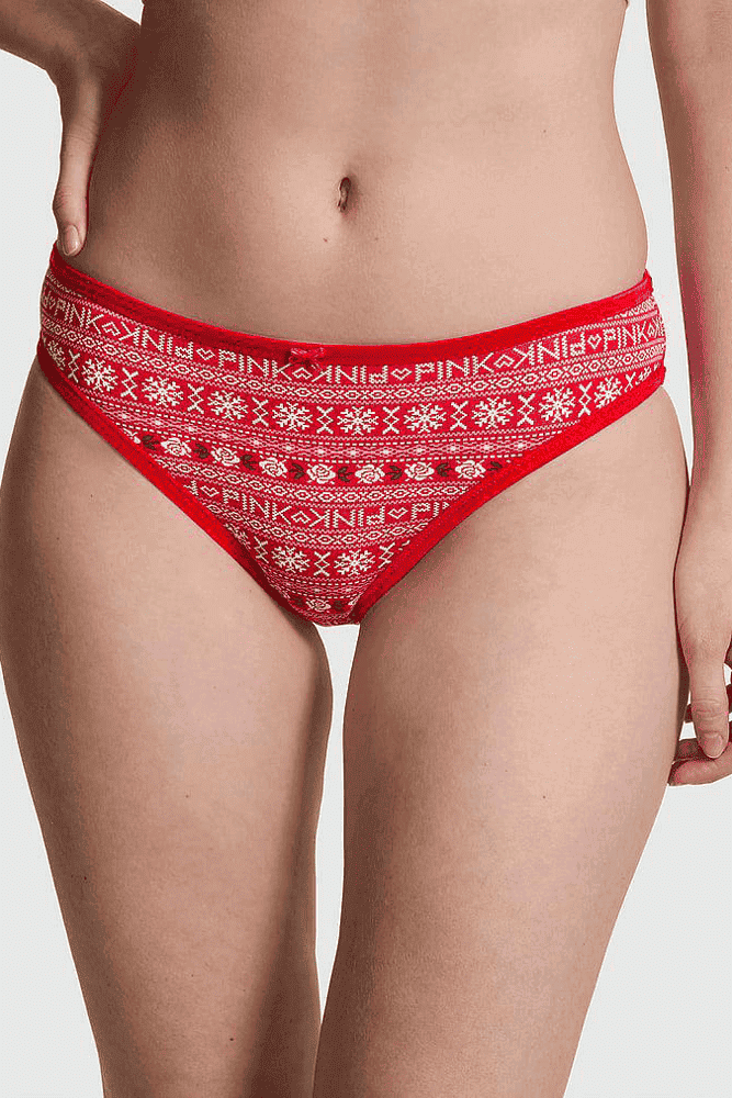 Трусики БАВОВНЯНІ БРАЗИЛІАНИ RED PAISLEY Victoria`s Secret