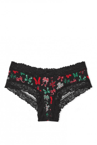 Трусики БАВОВНЯНІ БРАЗИЛІАНИ РУБЧИК BLACK CHRISTMAS Victoria`s